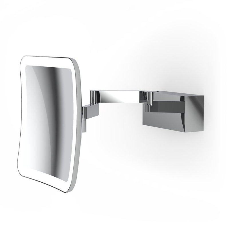 Spiegel Metal Square Wall Mirror, Polished Chrome
