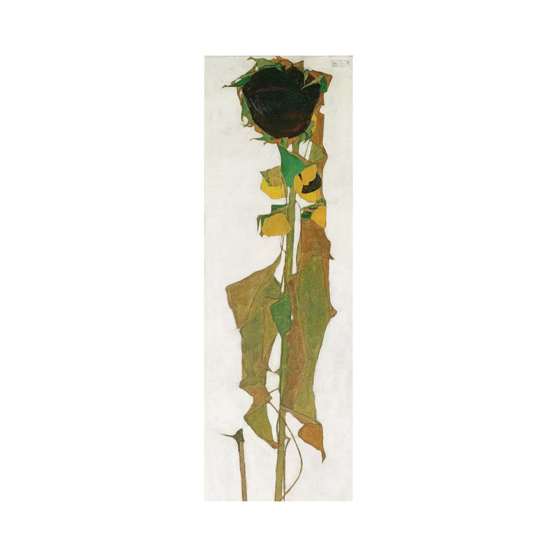 Sunflower by Egon Schiele - Painting on Canvas, 91.44cm H x 30.48cm W x 3.81cm D, Wrapped Canvas
