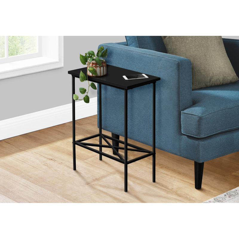 Table d'appoint Tatianya, côté, bout, étroit, petit, 2 niveaux, salon, chambre à coucher, métal, stratifié, Taupe