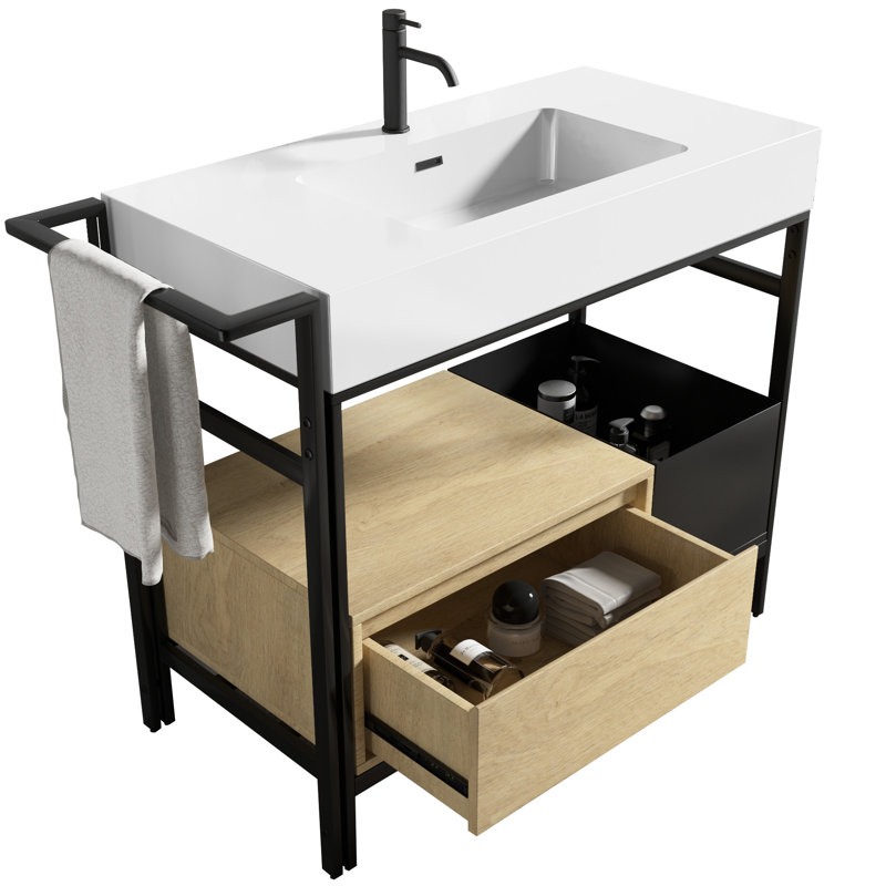 Wall Mounted Single Double With Top, Oak White, Oak White