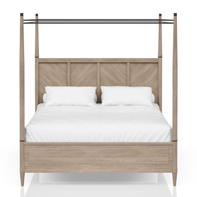Queen Canopy Bed in Sand Finish
