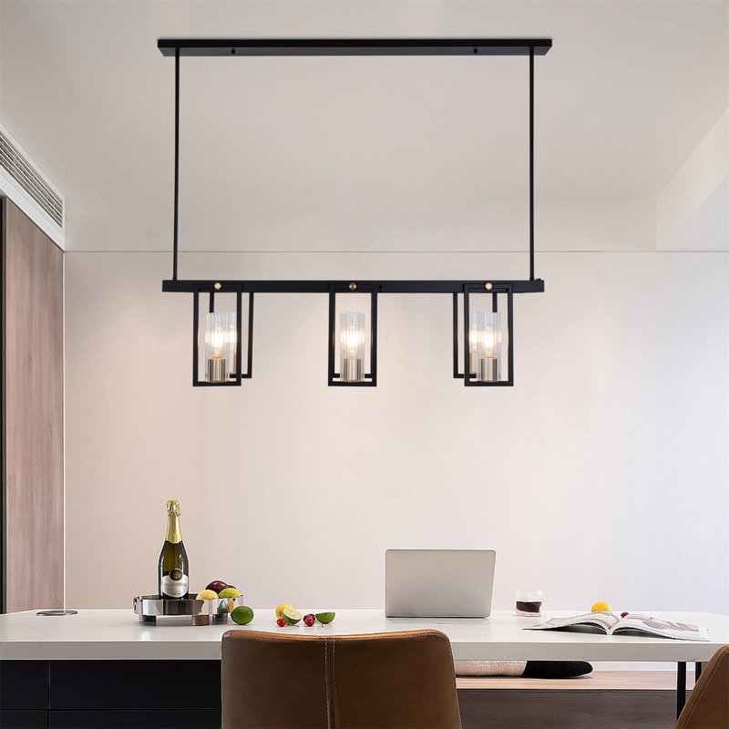 Luminaire suspendu pour îlot de cuisine 6 lumières Javette