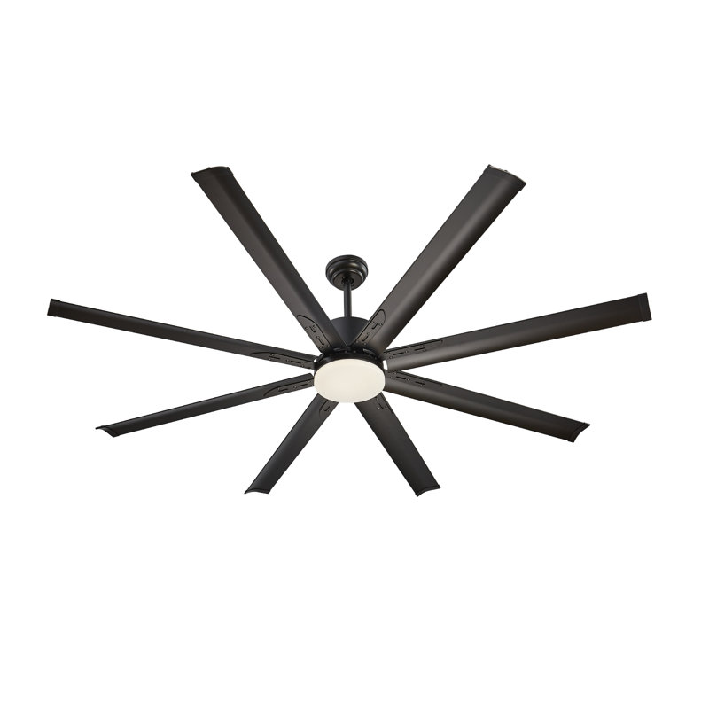 72 In Reversible Ceiling Fan with Light 6-Speed Remote Control Brushed Nickel, Black