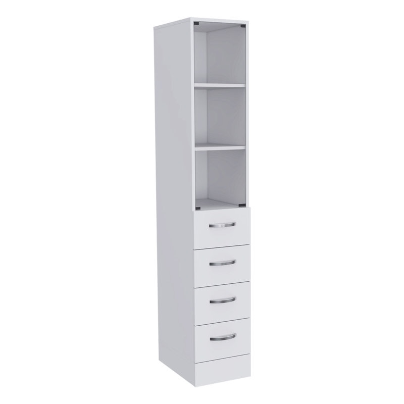 Armoire à linge Preston, trois tablettes, quatre tiroirs