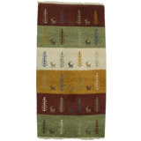 Tapis multicolore tribal 2 x 4 Indo Gabbeh