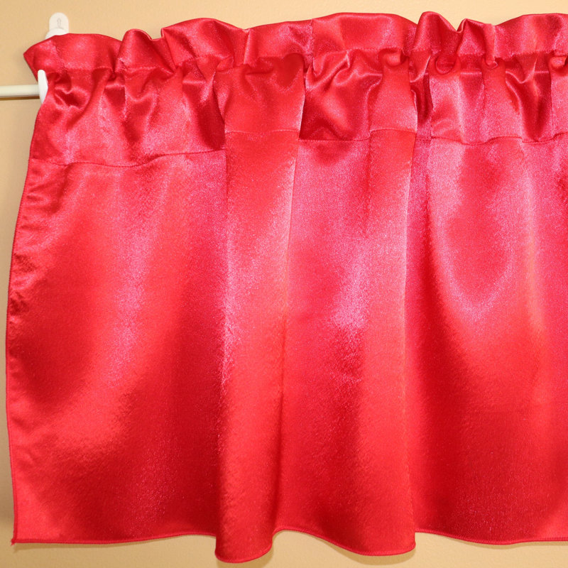 Danijah Tailored Window Valance, 58" W x 32" L, Red
