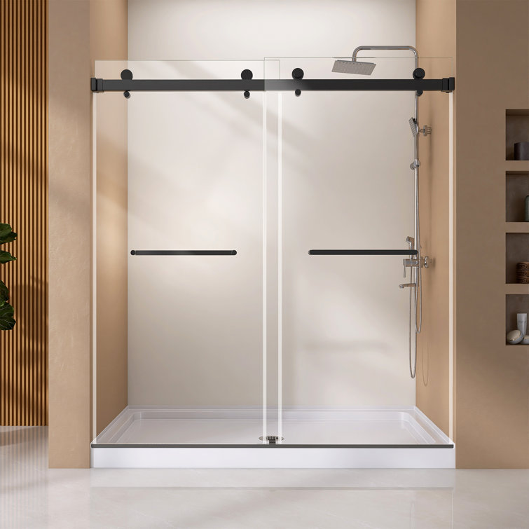 69-72" W x 76" H Double Sliding Frameless Shower Door with 5/16 in. Tempered Glass