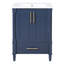 Meuble-lavabo moderne de 24 po avec motif orné et charnières à fermeture en douceur, armoire de salle de bain avec tiroir et structure ouverte à l'arrière, pieds cylindriques français sculptés-131095588
