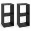 Ensemble de 4 cubes de rangement empilables, organisateur de rangement pour la maison avec dispositif anti-basculement, noir
