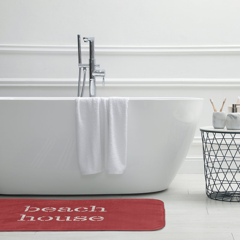 Tapis de bain Beach, L 17 po x L 24 po, Rouge