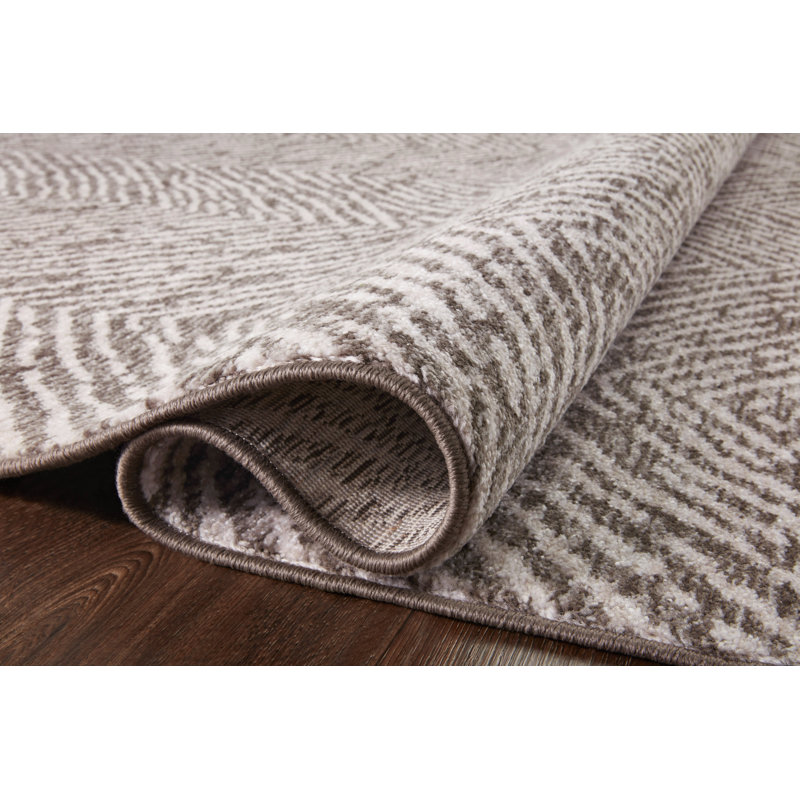 Tapis taupe / colombe abstrait Vance, Rectangle 2 pi 3 po x 3 pi 10 po
