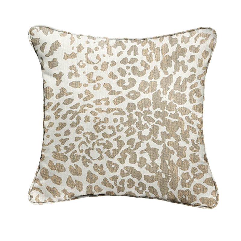 Animal Print Sunbrella® Reversible Throw Pillow, Tan, 22" H x 22" W