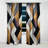 Laporte Black And Gold Geometric Tiles I - Modern Velvet Curtain - Room Darkening - 1 panel-1817740949