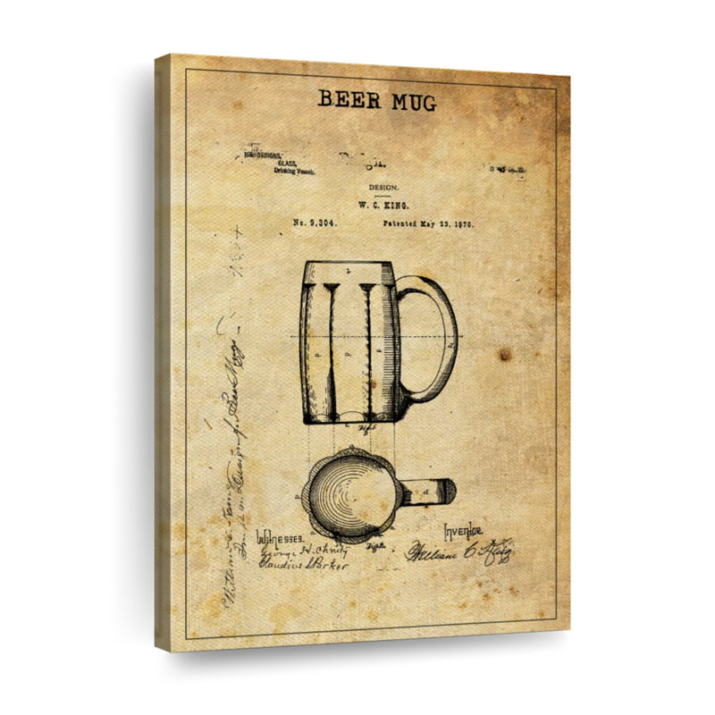 Chope à bière brevetée, H 48 po x l 32 po x P 1,25 po