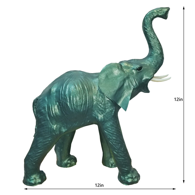 Hillenbrand Leather Elephant, 12" H x 12" W x 4" D, Plum, Paper Mache