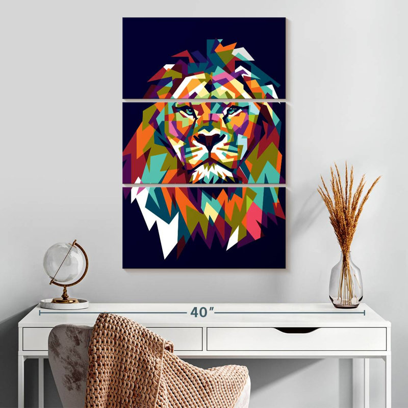 Brampt Lion Head Mosaic, 32" H x 20" W