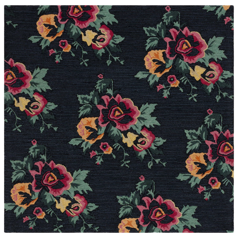 Melia Hand Tufted Wool Floral Rug, Square 6'