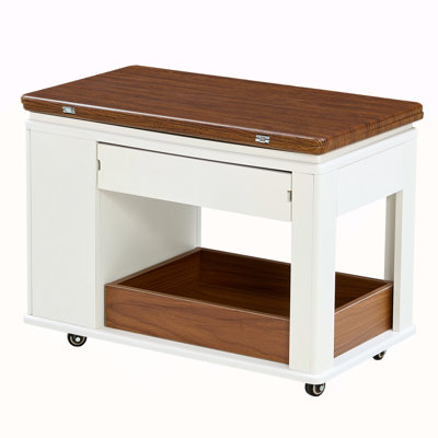 27.6'' Modern Multi-Function Coffee Table/Side Table With Foldable Top & Casters