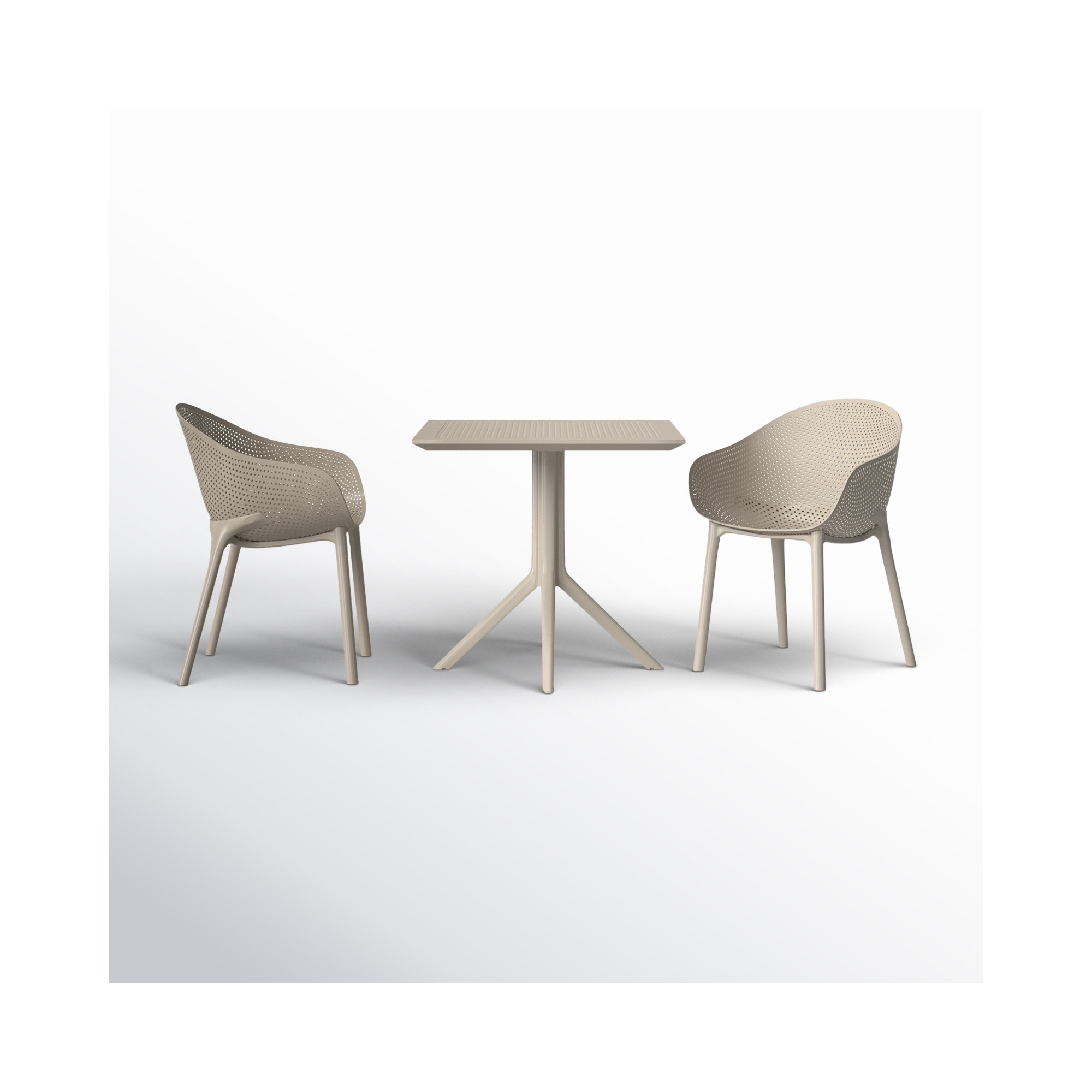 Farrah Square 2 - Person Bistro Set, Taupe