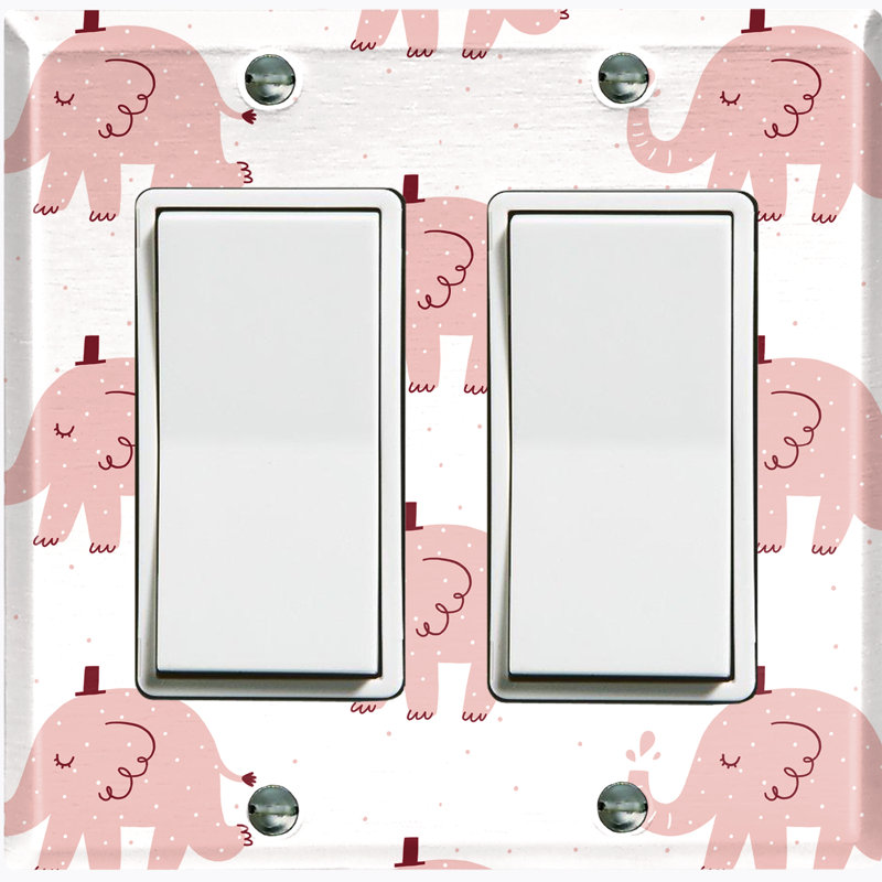 Plaque murale berçante éléphant 2 animaux