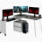 Techni Mobili Rotating Multi-Positional Modern Desk, Grey