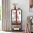 Curio Cabinet Lighted Curio Display Cabinet With Open Storage Space,Solid Wood Legs And Adjustable Shelves, Acrylic Mirrored Back Panel, Tempered Glass Doors,3 Tier And One Open Space(E26 Light Bulb N-113183237