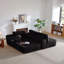 Canapé modulaire Cloud avec méridienne en forme de L et poches latérales, conception modulaire moderne, assise profonde, canapé rembourré pour le salon / la chambre à coucher, aucun assemblage requis, noir, orienté vers la gauche-284815618-284815623