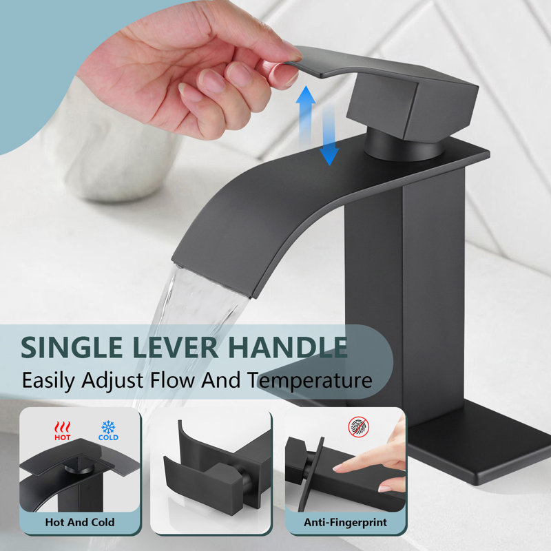 Single Hole Bathroom Faucet, Matte Black