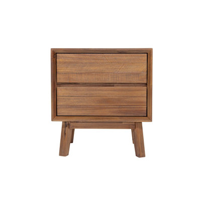 Seatonville 2-Drawer Acacia Nightstand