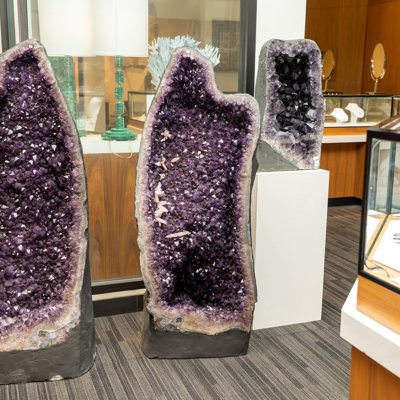 Genuine Large Amethyst Geode With Calcite Crystals