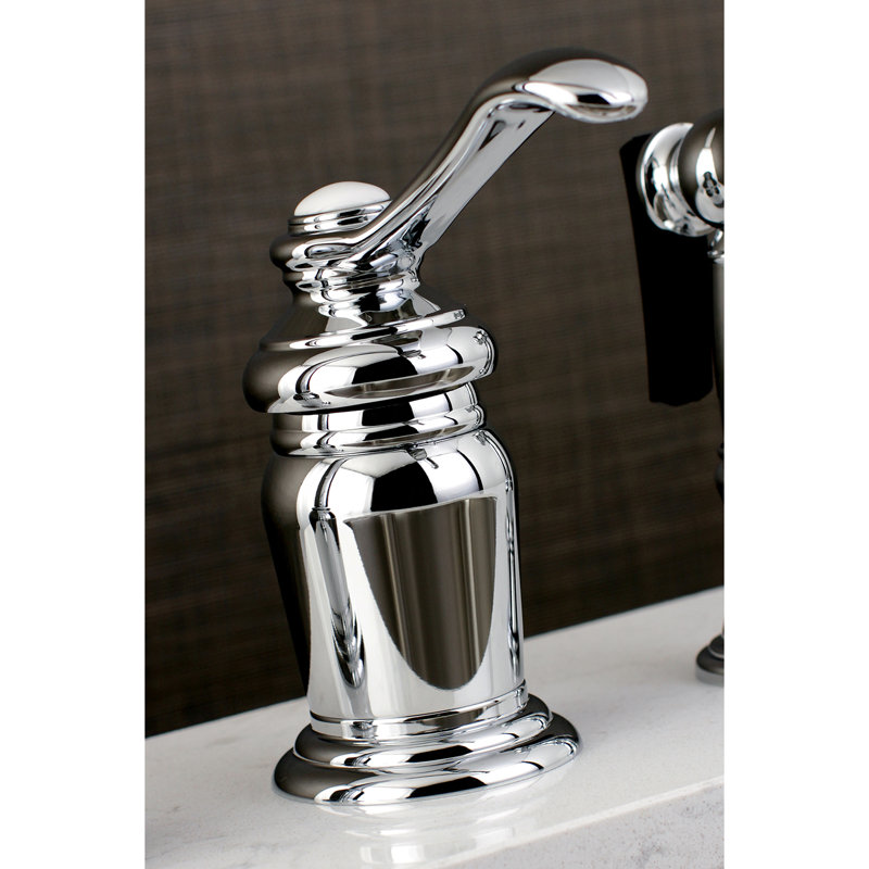 Kingston Brass Templeton Single-Handle Widespread Kitchen Faucet, Polished Chrome, With Spray