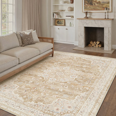Tapis brun clair de style persan Haven
