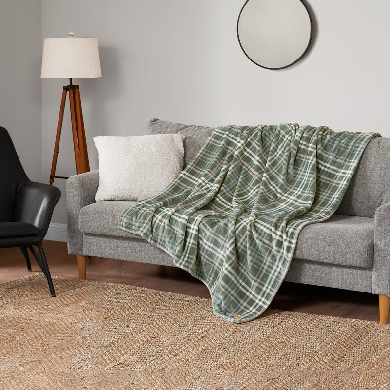 Lucky Brand Camper Plaid Blankets, Green