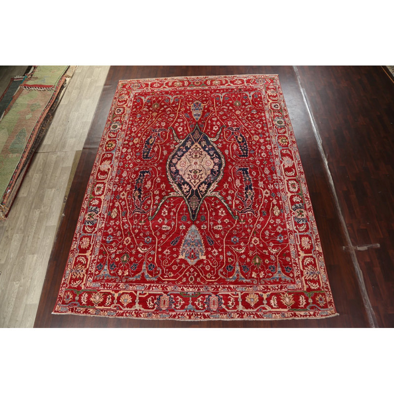 Tapis unique Heriz Serapi noué à la main 10 pi 1 po x 13 pi 11 po