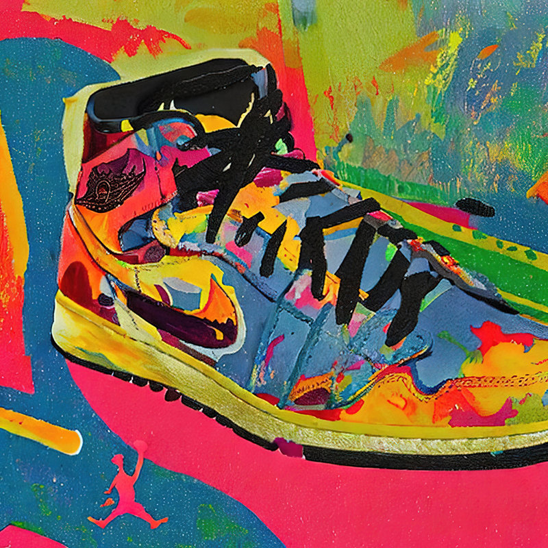 «Air Jordan 23» par Stephen Chambers, impression sur toile tendue, L 30 po x H 30 po