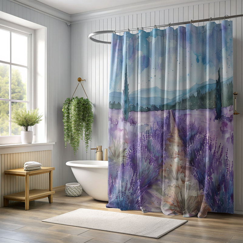 Rideau de douche 1 pièce, H 74 po x l 71 po