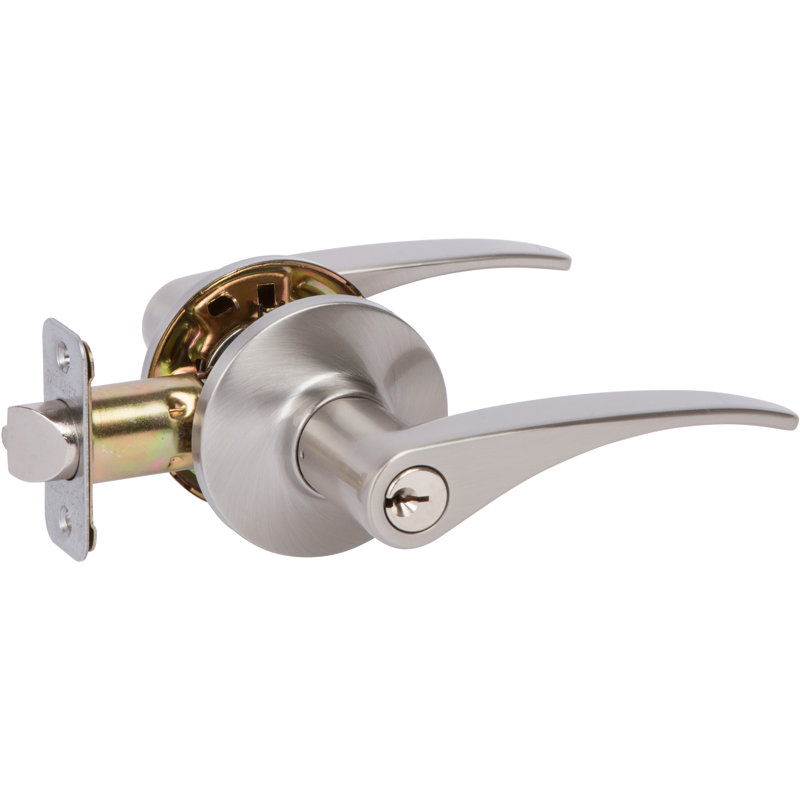 Dayton Keyed (Entry) Door Lever, Satin Nickel