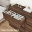 Commode à 6 tiroirs pour chambre à coucher, commode en bois avec design sans poignée, armoire de rangement en bois pour commode pour le salon, entrée, noyer
