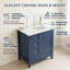 Meuble-lavabo simple autoportant de 30 po avec plateau en céramique et rangement de tiroir personnalisable-219564336