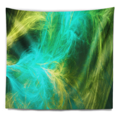 Tapisserie psychédélique mystic abstract green design