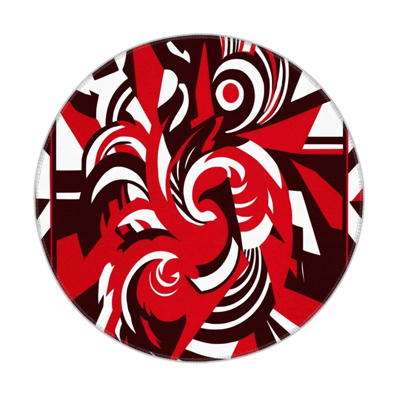 Crimson Eclipse Indoor And Outdoor Area Rug, Round 5'