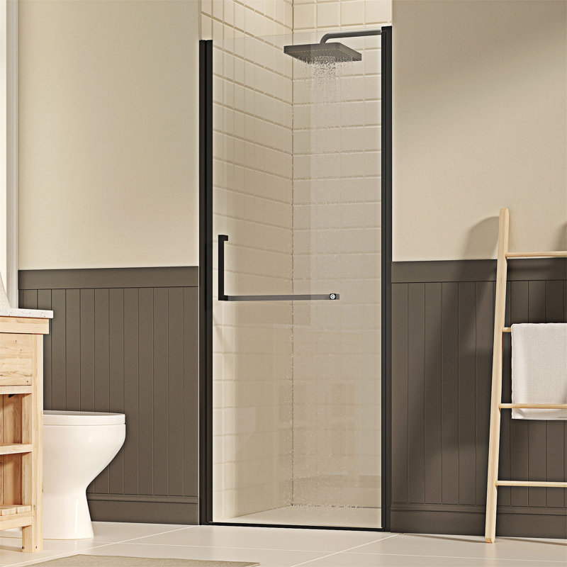 Porte de douche pivotante sans cadre avec porte pivotante