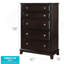 Commode verticale à 5 tiroirs avec boutons ronds décoratifs