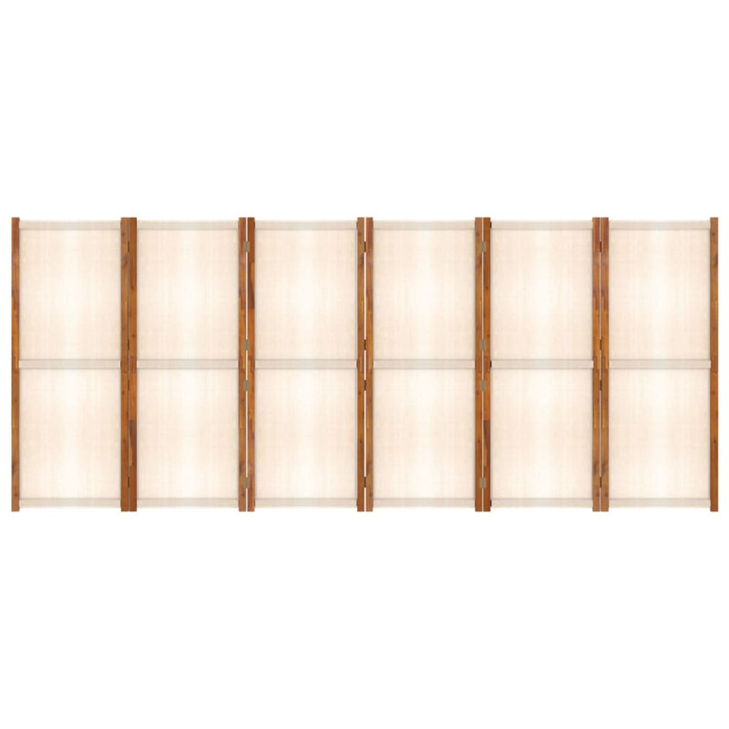 Metheny 420cm W x 180cm H 6 - Panel Solid Wood Folding Room Divider