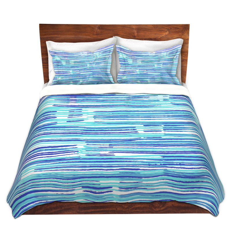 Ensemble de housse de couette en microfibre DiaNoche par Yasmin Dadabhoy - Mer bleue