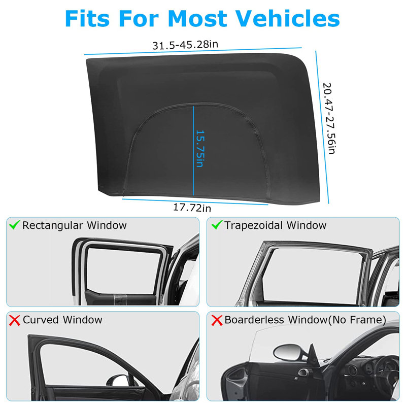 2Pcs Car Rear Window Shades Stretchy Mesh UV Protection