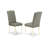 5 Piece Dinette Set for 4 Includes a Round Dining Table and 4 Gray Linen Fabric Upholstered Parson Chairs, Linen White-1168559036