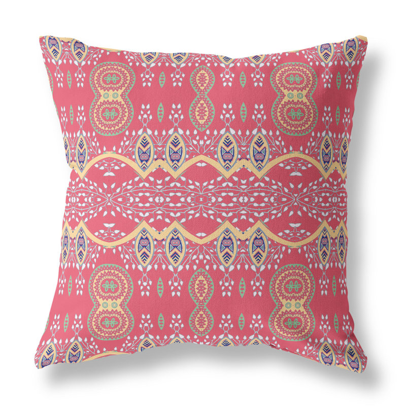 Housse et insert de coussin décoratif en polyester pour l'intérieur et l'extérieur, 16 po x 16 po, Rouge