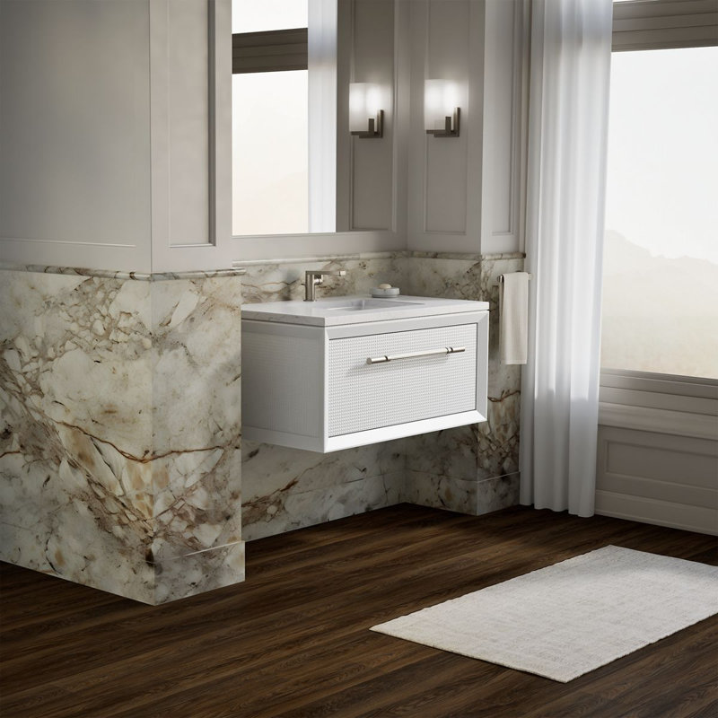 Enivo 36" Wall-Hung Bathroom Vanity Cabinet, White