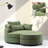 Green Modern Curved Upholstered Sofa With Ottoman, Comfy Accent Chair Set For Living Room-359348367